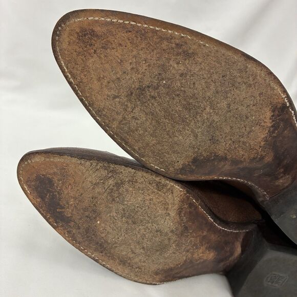 Dan Post Men’s Size 12 EW Brown Leather Round Toe Pull On Western Boots P2555 - Picture 9 of 14